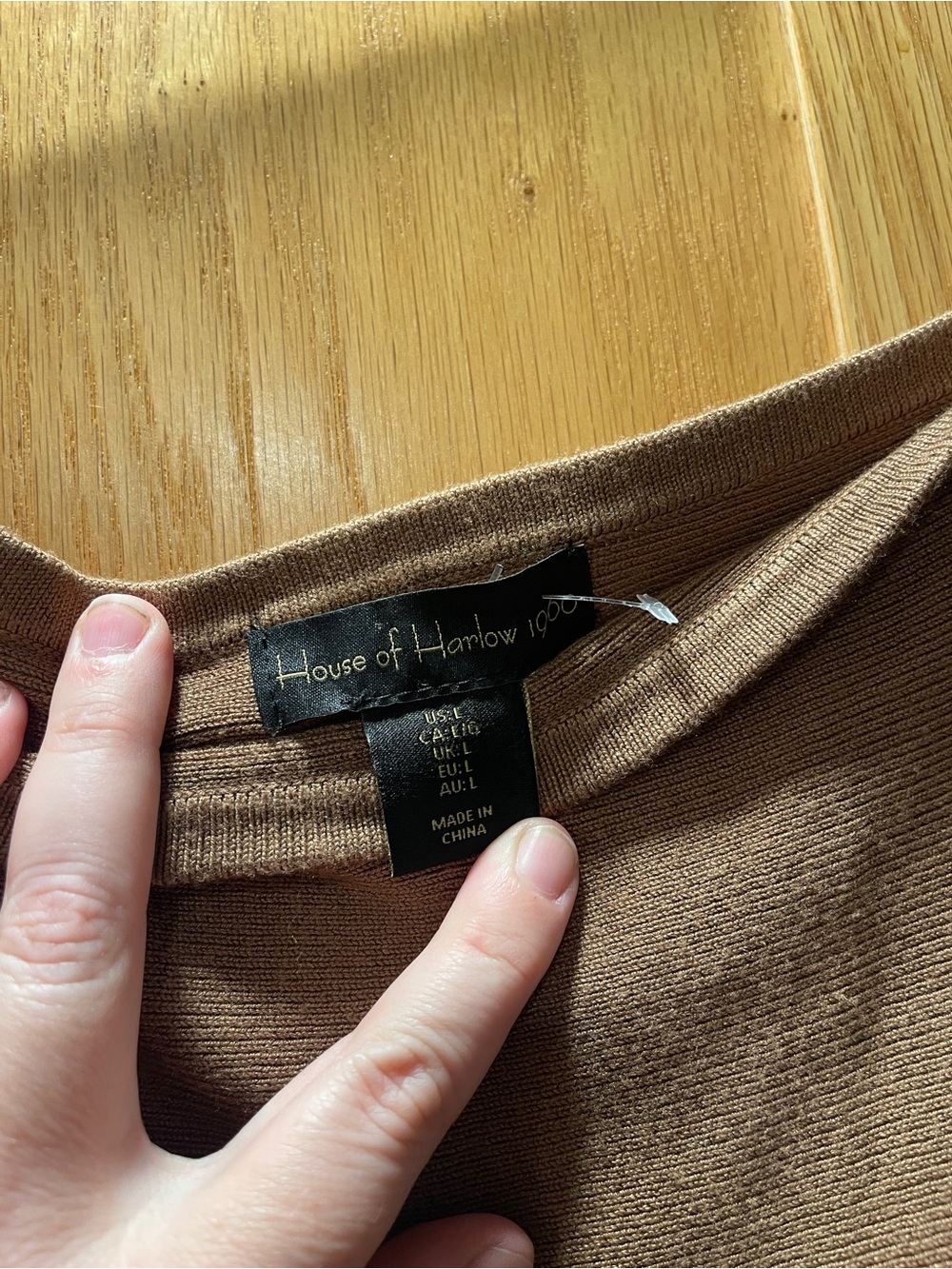 House of Harlow 1960 One-Shoulder Knit Maxi Dress in Copper Brown - Picture 2 of 3